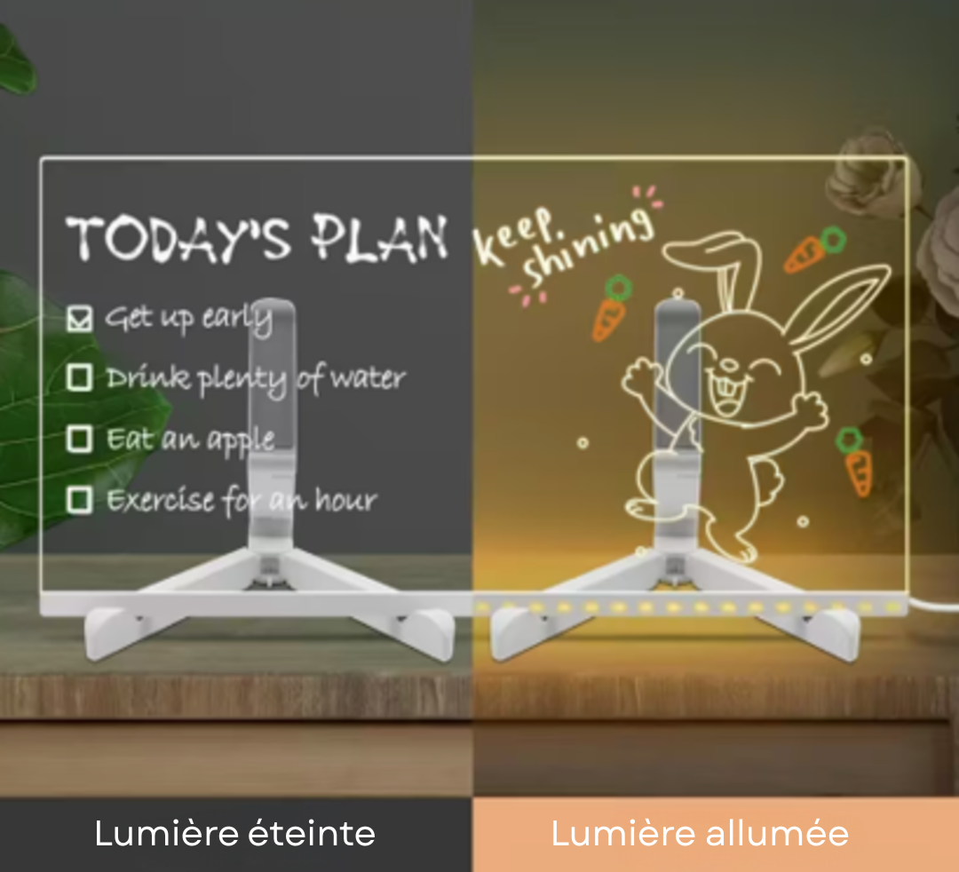 tablette LED lumineuse USB lumière ON, OFF