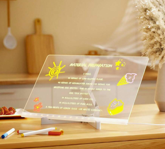 tablette lumineuse multi usage, pense bete, notes inspiration montessori