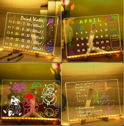 Tablette LED lumineuse apprentissage, to do list, message , deco style montessori